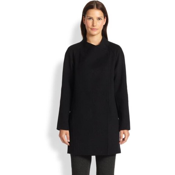 New Vince Sweater Back Drape Neck Black Coat NWT Large - Picture 2 of 16